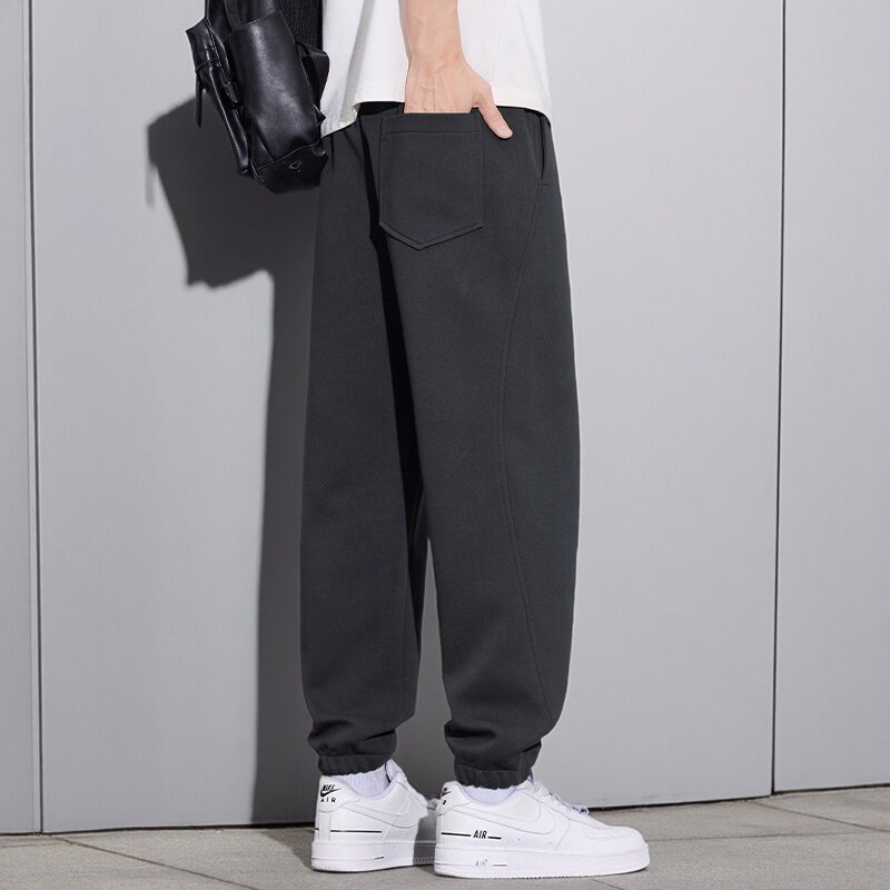 美式卫裤男2026宽松直筒运动裤青少年春季针织休闲长裤