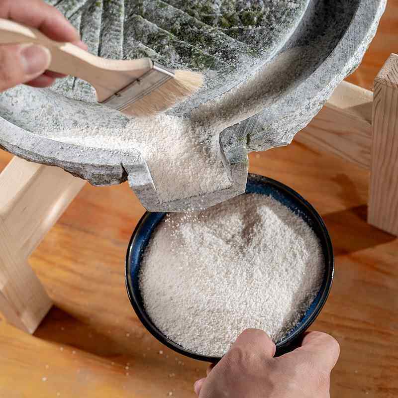 小石石磨家用小型覆老古豆浆豆腐幼儿园手动推磨盘机式麻青墨磨子