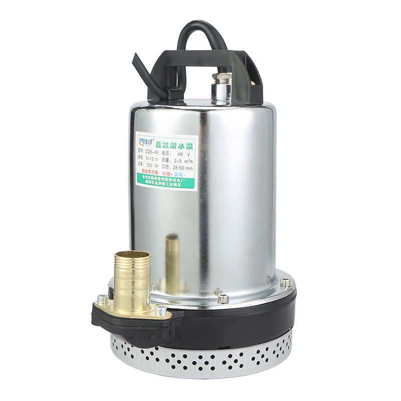 农用12V24V48V60V72V电瓶车电动车抽水机48V高扬程直流潜水泵船用
