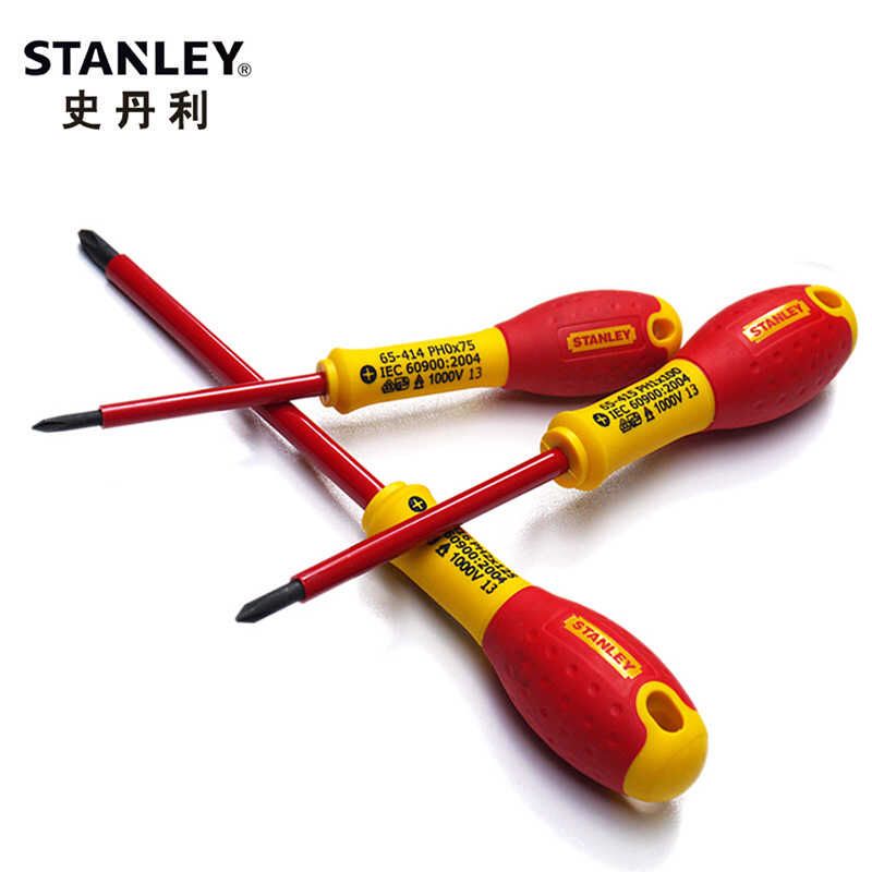 史丹利双色柄绝缘十字螺丝批法国进口螺丝刀65-414-14 415 416