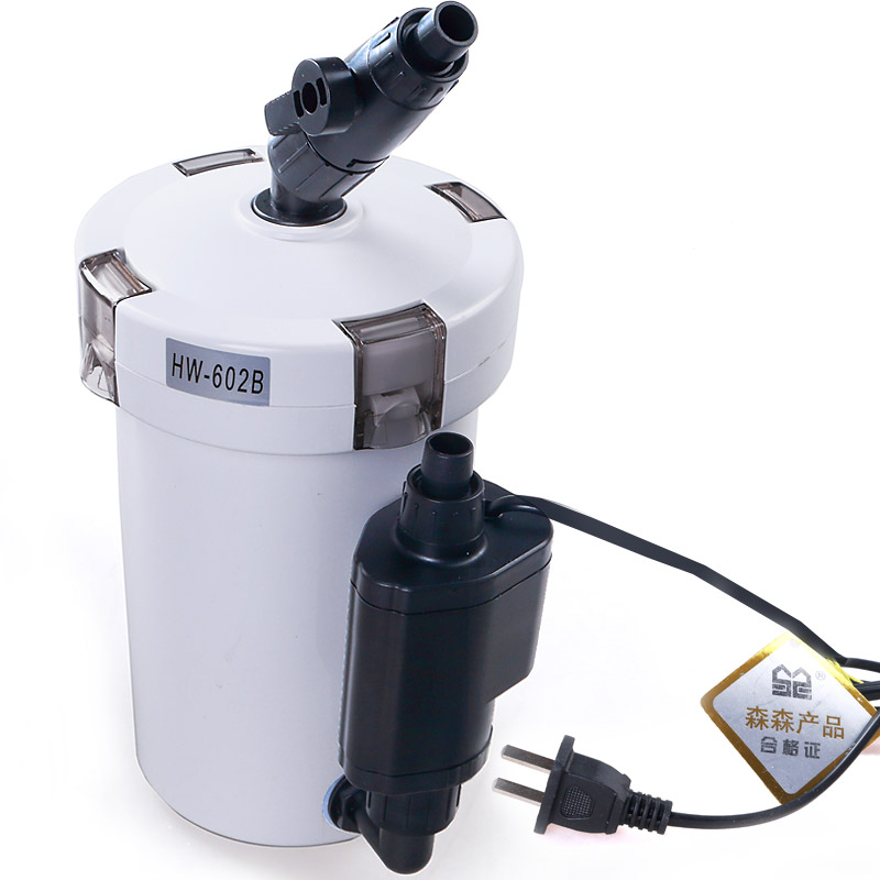 包邮森森HW603B/602鱼缸水族箱缸外过滤器小型超静音外置过滤桶