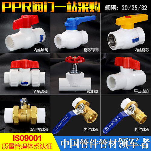4分20 6分25PPR水管管件配件内丝接头快接双活接全塑球阀热熔阀门