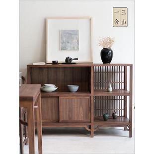 三山艺舍新中国风红木实木茶柜餐具柜茶柜储物柜储物柜酒柜客厅柜