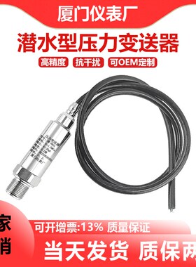潜水式压力变送器IP68船用防水RS485/4-20mA潜水型压力变送器