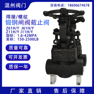Z61H 闸阀J61H J11H 100C美标800LB 锻钢内螺纹 16C 焊接截止阀