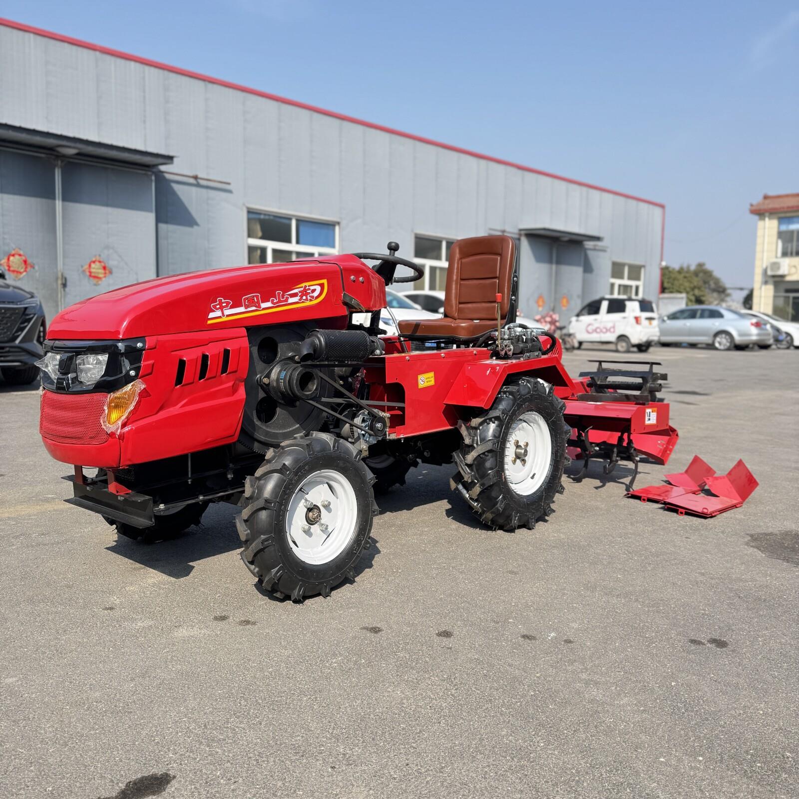 小型拖拉机25马力单杠四轮自带旋耕除草开沟回填四种农具拖拉