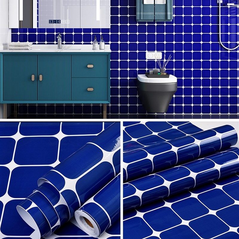 墙纸自粘平面光面纯色防水防油厨房贴纸衣橱柜门翻新自贴壁纸