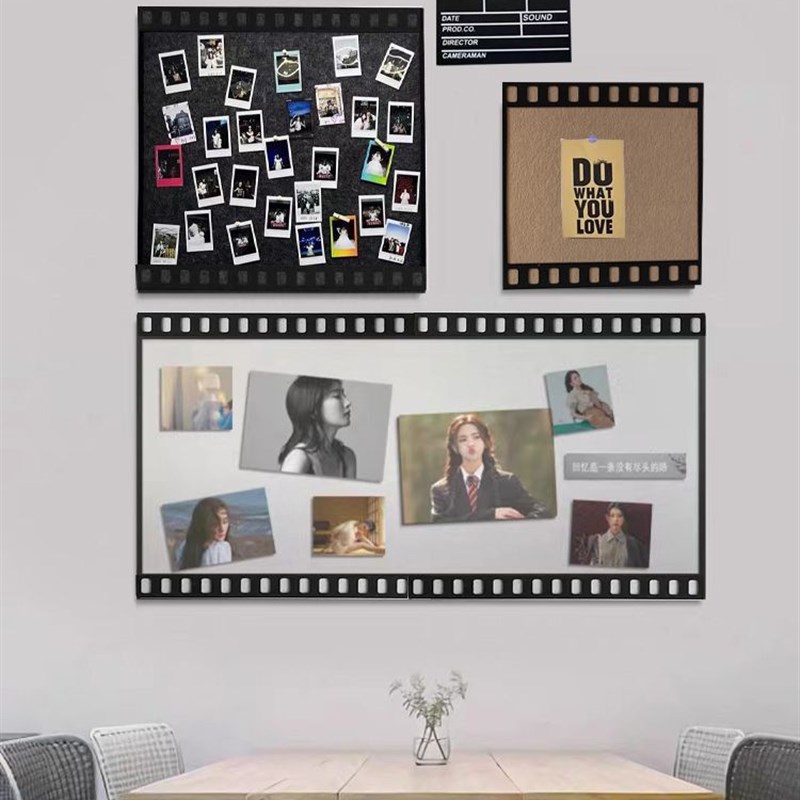 照片墙留言板组合相框相片墙怀旧毛毡墙贴留言软木板背景装饰墙贴
