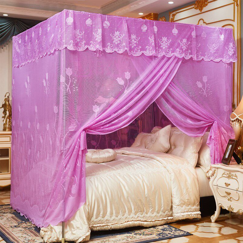 天台华莲豪华老式蚊帐床帐家用卧室1.5m床加厚加密1.8米1.6单门宫