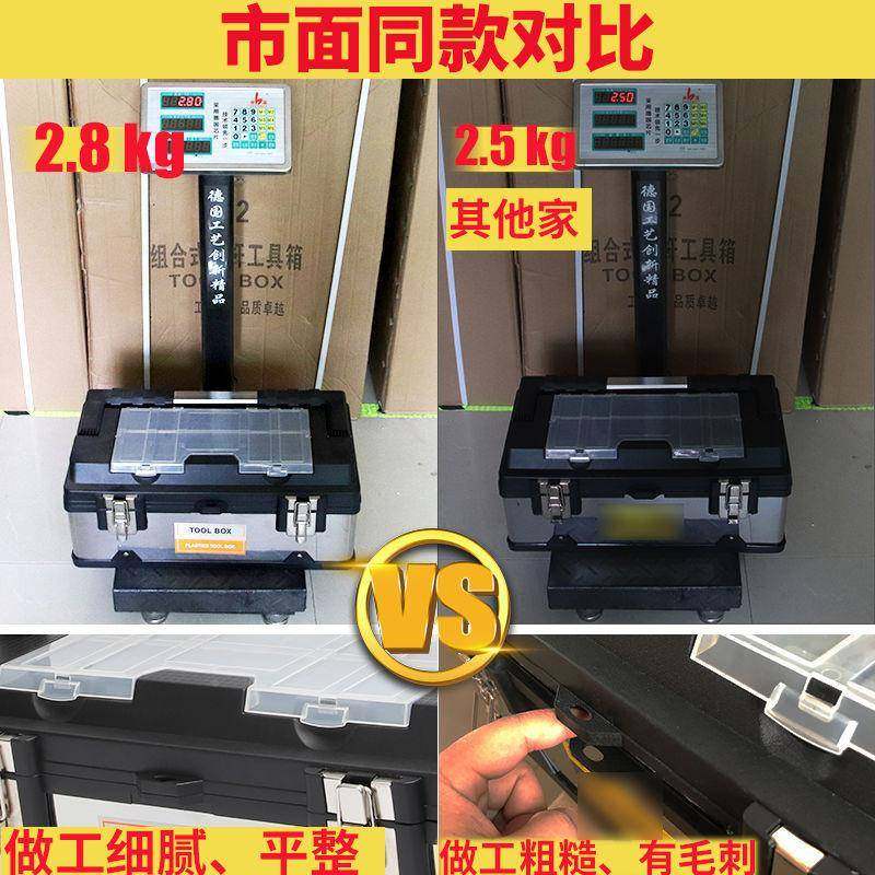 不锈工具箱459家用大小号多功能工具箱具收纳车载手提工箱工钢具