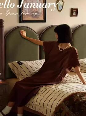 法式古复古床中风1.现8m双式人床绿色实木床主卧室婚床代简314约