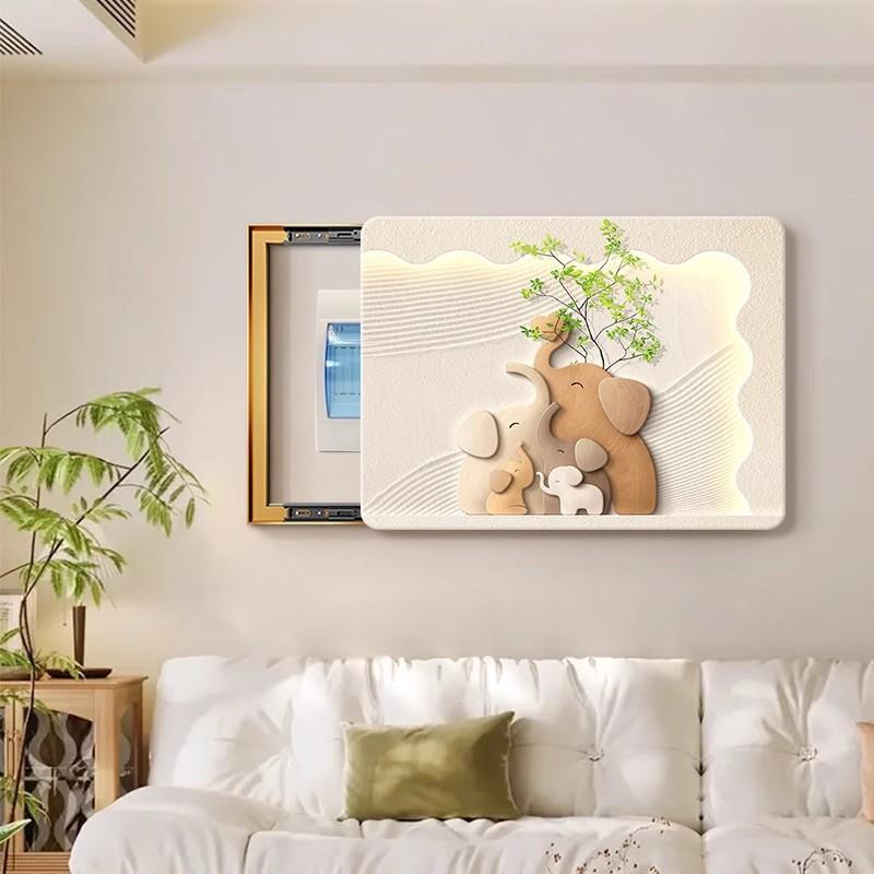 电表箱配装饰画大025新款奶油风电箱遮挡挂画象空GSB开箱弱2电箱