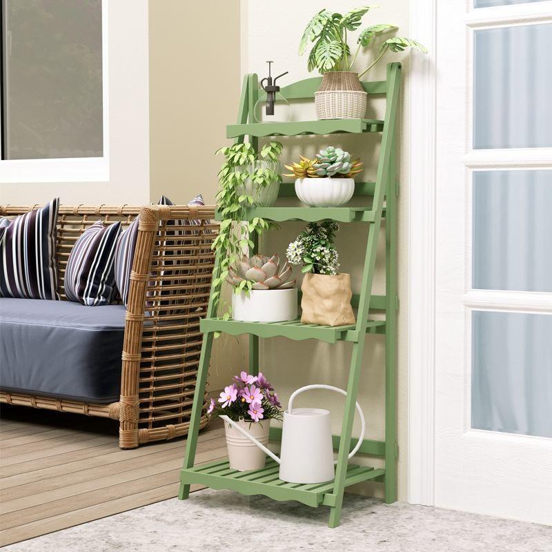 台多层花架架子折叠P2213675家用落地多肉花盆实木网红阶阳梯式式