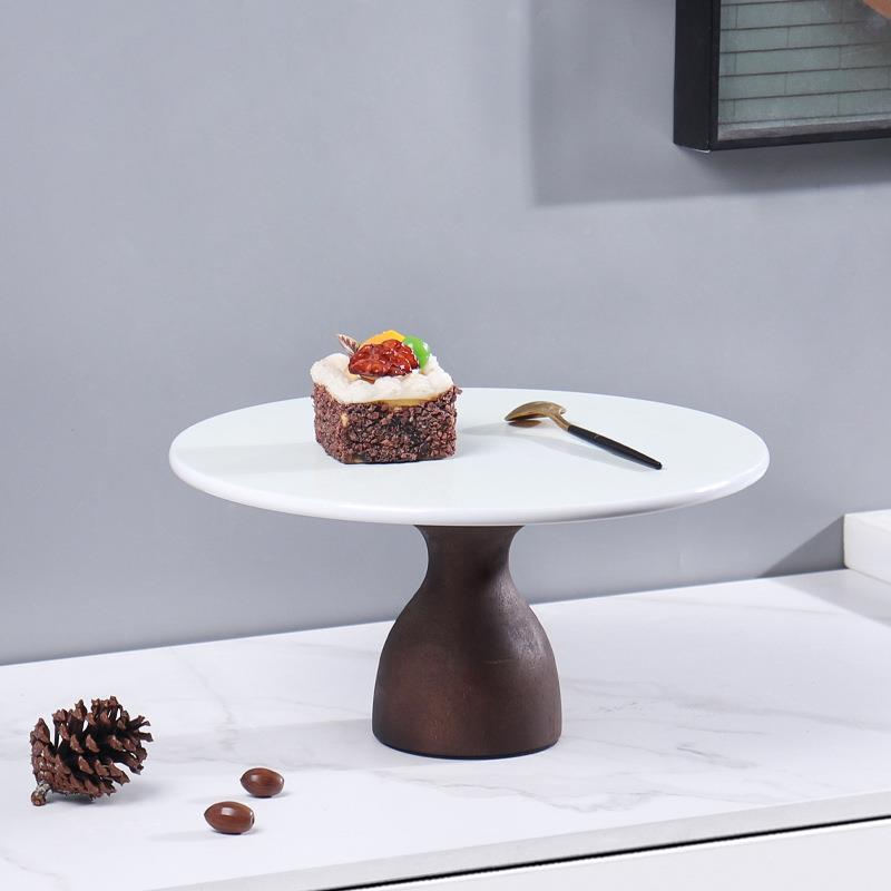 欧式大理甜石圆形蛋糕婚架托盘创意样GP040板间庆聚会桌示面品点