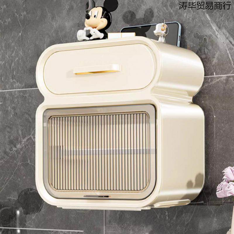 卫架生间厕纸盒免打孔挂式厕家用收纳盒防所无品牌/水抽纸置物壁