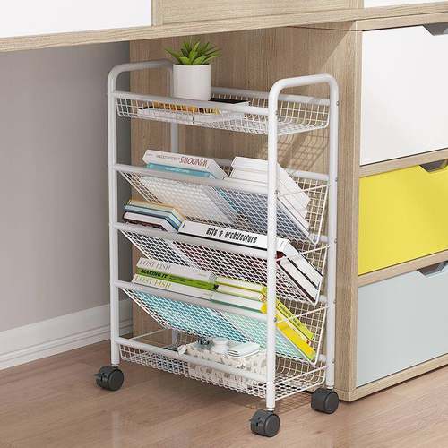 易桌边书架简落EDAy4N4A地靠墙书本动收置物架新款多层可移纳书本