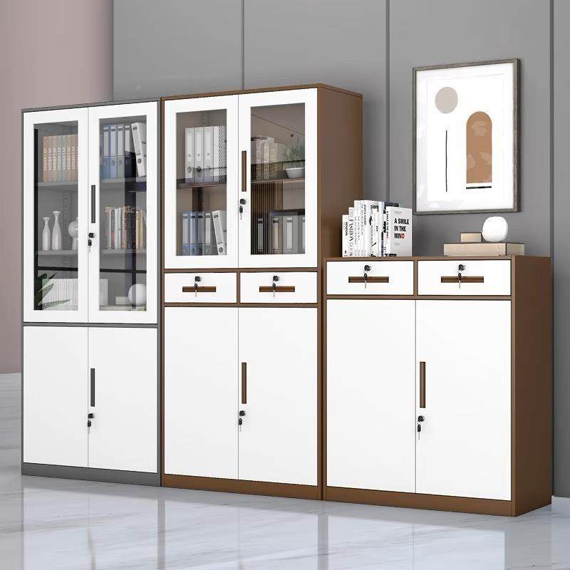 钢制套办公铁皮文件装柜办公室矮柜资料色柜66锁拆薄边档案带储物