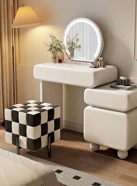 新款岩梳板奶油风家居高妆台斗房柜一体出XZB租间轻奢档卧室梳妆