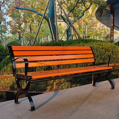 公园椅外长椅场院小区长条椅子防水防广晒铸庭铁实木椅子带GSCm户