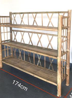 衣A0楠竹书架家用编织架RFN子现代简约置物书柜柜多层落地子竹子