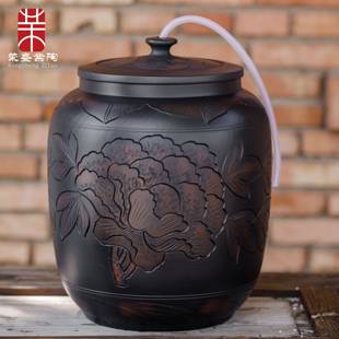 18水缸陶瓷桶纯水净水桶中式 水饮水抽水大 茶桌蓄桶储水泡用茶老式