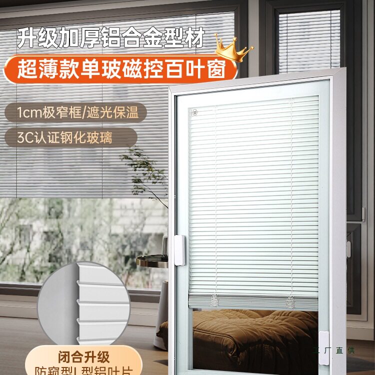 单玻磁控铝合金隔断百叶帘
