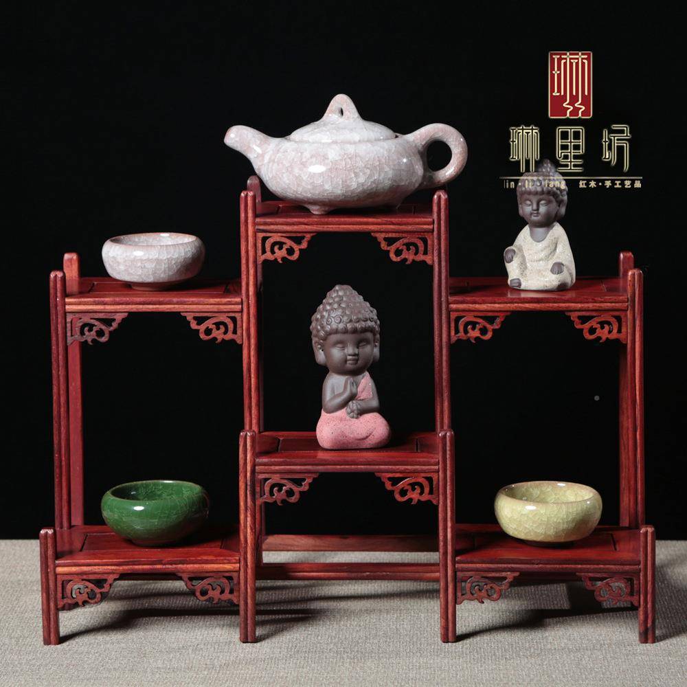 红酸枝博古架木木明仿清中式古实木架多宝阁摆架987154实质工艺品