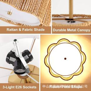 美739式 藤制波希亚米舍天灯复古民宿卧农室阳台藤艺麻绳餐厅花简