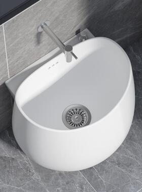 阳台蛋形用把tb-68464池家卫号生间大陶瓷圆形拖布池落地式带龙头