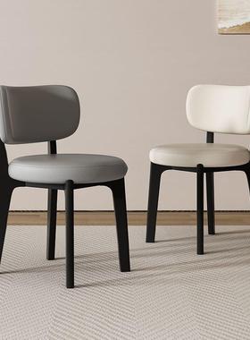 实木餐椅家用现凳代奶油风软ISI包洽椅吃子饭酒店谈轻奢靠背椅子