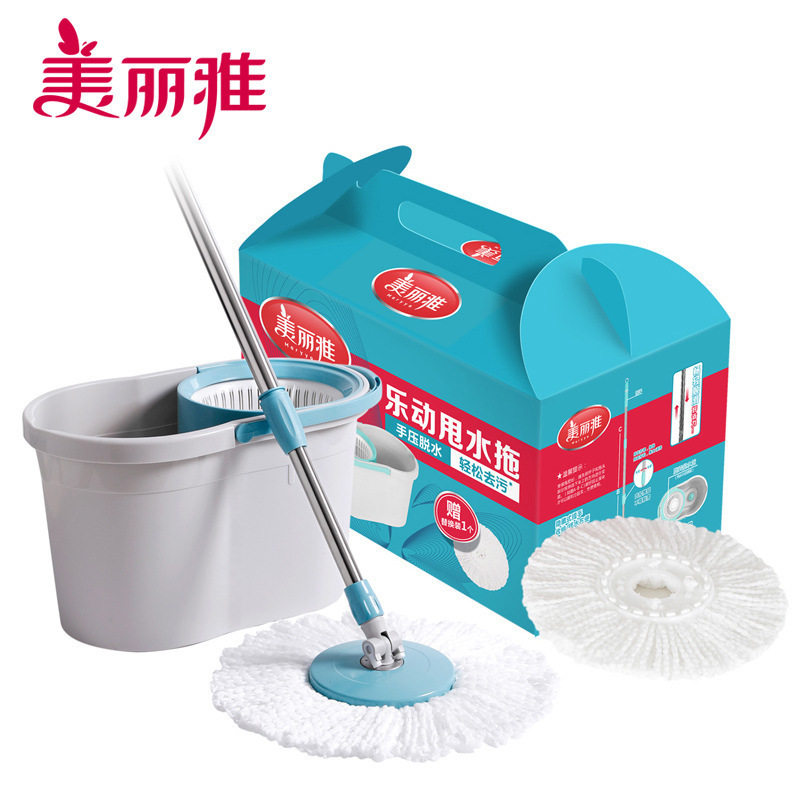 美丽雅乐动旋转甩水拖把家用墩布赠布头厂家直销