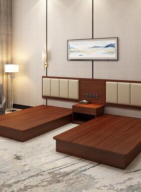 馆床酒店F97MM6H9家具标全套可订间快捷旅馆公寓单新双人宾床民宿