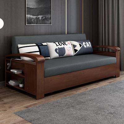 实沙发床可折沙叠储物多功能两单双ALF人两用小户型客厅发床一体