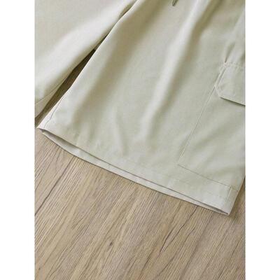 M 25202 3D print straight leg shorts 立体印花直筒五分裤