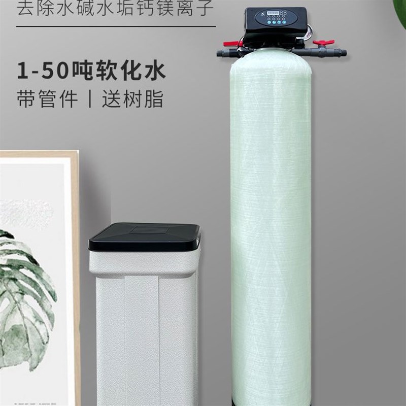 润新水处理全自动锅炉软化水设备井水地下水家用软水机软水器 1吨