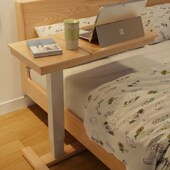 网红实木床边桌带轮可移动升降笔记本电脑桌沙发边几床上小桌子