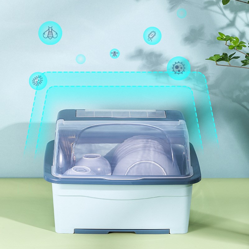 塑料沥水碗柜厨房带盖碗箱碗筷收纳盒餐具置物架家用小型碗碟盒