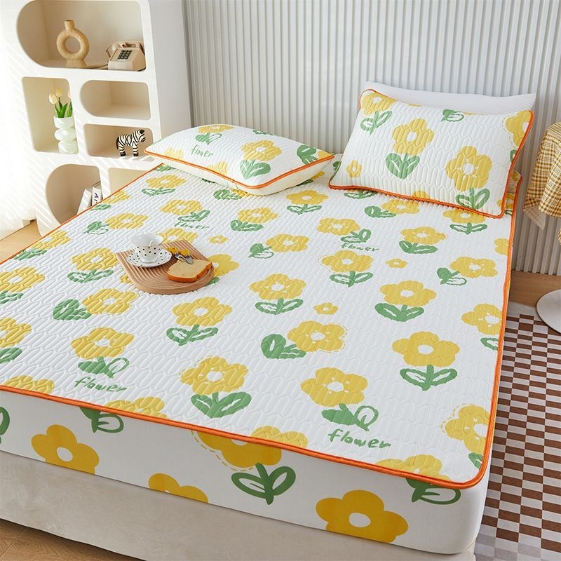 夏天乳胶凉席三件套宿舍单双人空调冰丝凉席两件套夏季可水洗软席