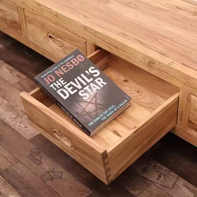 新中式老榆电木电视简长条地柜客厅储物柜柜落地约95375式视柜