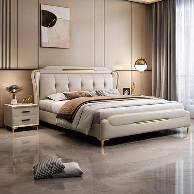 科技244床.1米布8双2人床主卧2米x米高端大气实木床20225新款