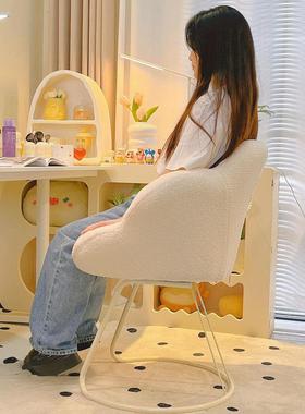 网红家用化妆AL102575椅子靠宿背梳妆台椅子风奶油凳卧室家舍可旋