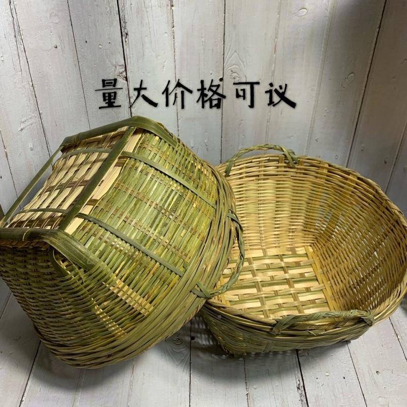 竹编收纳竹篓米杂篓箩筐果水疏菜竹箩鸡蛋篮bbDmO+ok鸡蛋箩物筐简
