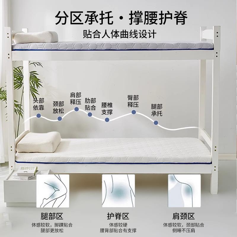 学生舍专用床垫子1米乳胶海绵垫2不塌陷记忆.棉软垫NCR床宿褥子单