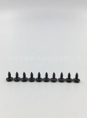 【丝M.*4-12】PW3A黑色十字圆头带介自攻螺自带垫JVF片电2子小螺