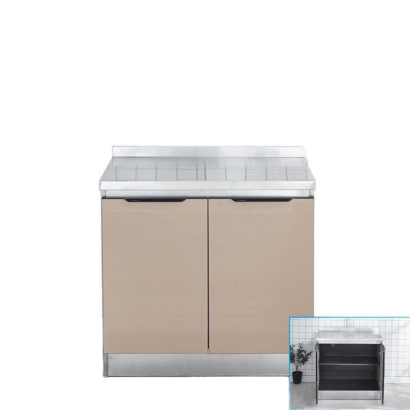 家用经济组型无品牌/不厨锈钢橱全钢柜一体整体房储物柜简易装收