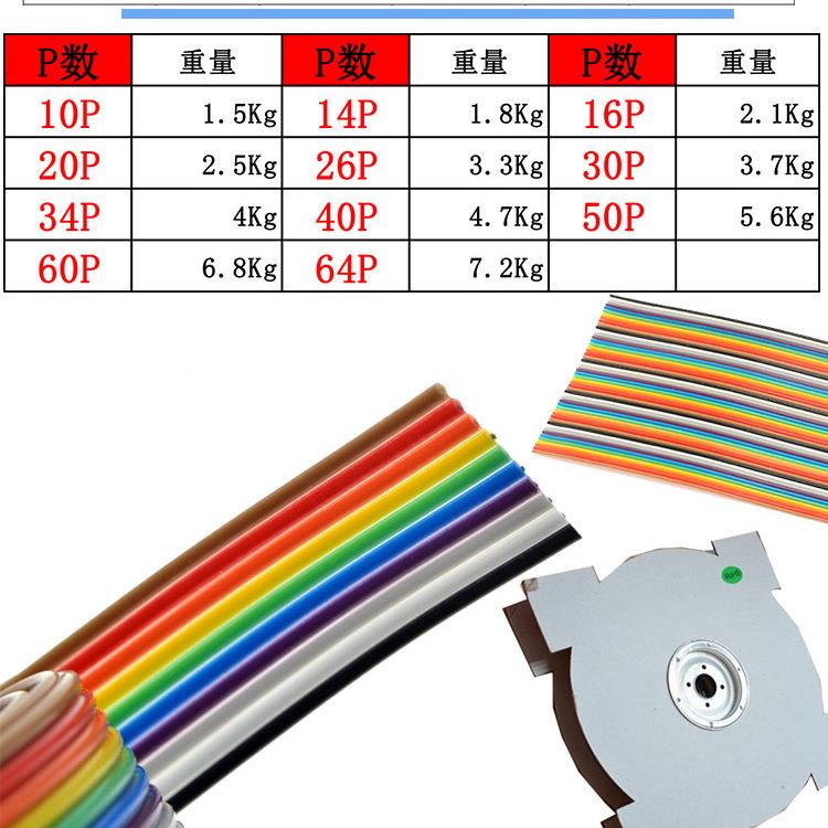 12P彩排线77芯012镀12P彩排锡线间距1.27可压2..5FC4压线头