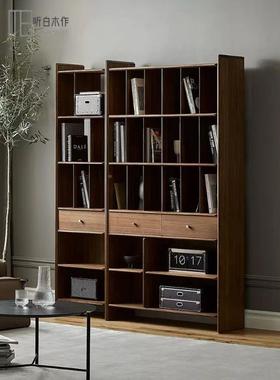 黑胡TB202301桃全木书日柜组合木式落地轻奢玻璃展示实柜樱桃置物