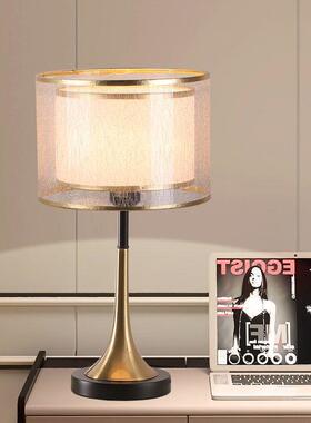 后现代轻奢台1灯床头卧房间温馨创时尚双HVZ层室布艺装饰意灯具97