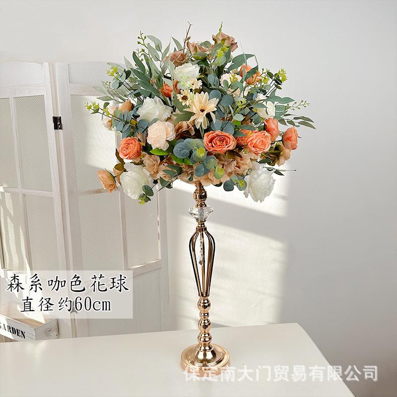 新款桌花仿真牡花丹玫瑰全圆球森系户外礼装地排花饰VJL路引花假
