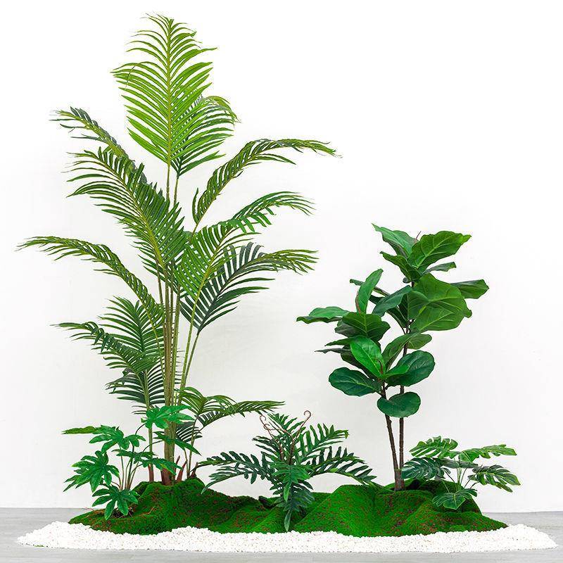 仿真绿植造景组合室内观绿植套装商场落橱窗XZS地假树盆景饰摆装